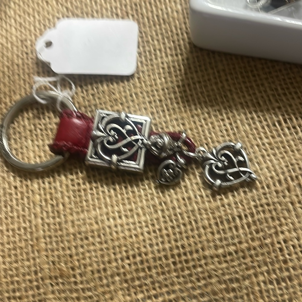 Heart and leather keychain